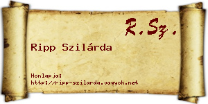 Ripp Szilárda névjegykártya